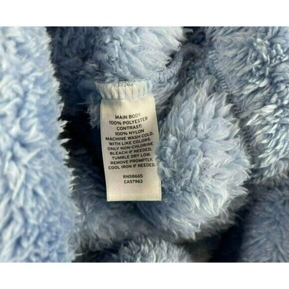 BP Womens Fuzzy Hooded Pullover Sweatshirt Blue & White Size S - Picture 4 of 8